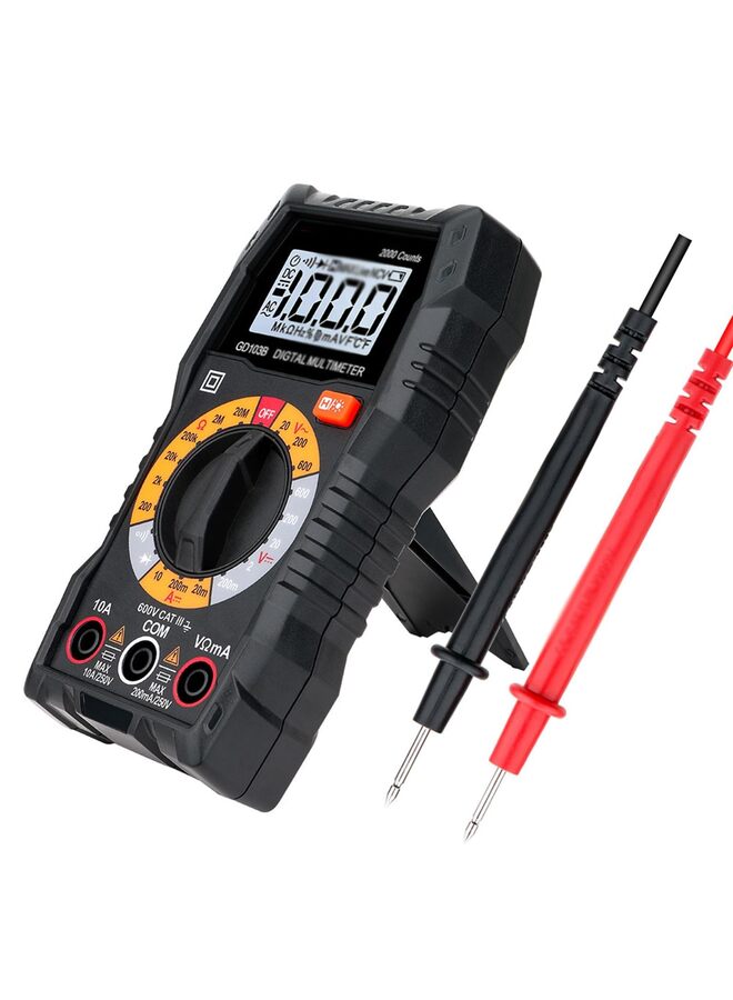 LAMAY Digital Multimeter, 2000 Counts with DC AC Voltmeter and Ohm Volt Amp Meter Measures Voltage Current Resistance Diodes Continuity for Household Outlet, Automotive Battery Test - Image 1